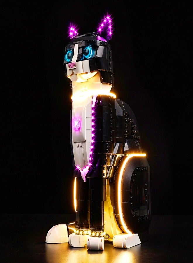 طقم إضاءة LED من BrickSoul متوافق مع ليغو 21349، طقم إضاءة متوافق مع بناء Tuxedo Cat، الإضاءة فقط (النموذج غير متضمن)، هدية رائعة لمحبي الأعمال اليدوية، إصدار كلاسيكي - Image 1